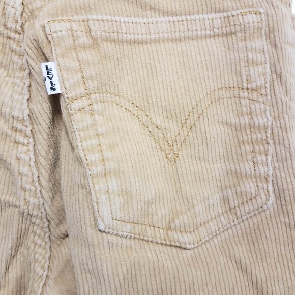 Levis Ribcage Boot Pants Beige Womens 24 Corduroy High Rise - Picture 5 of 10